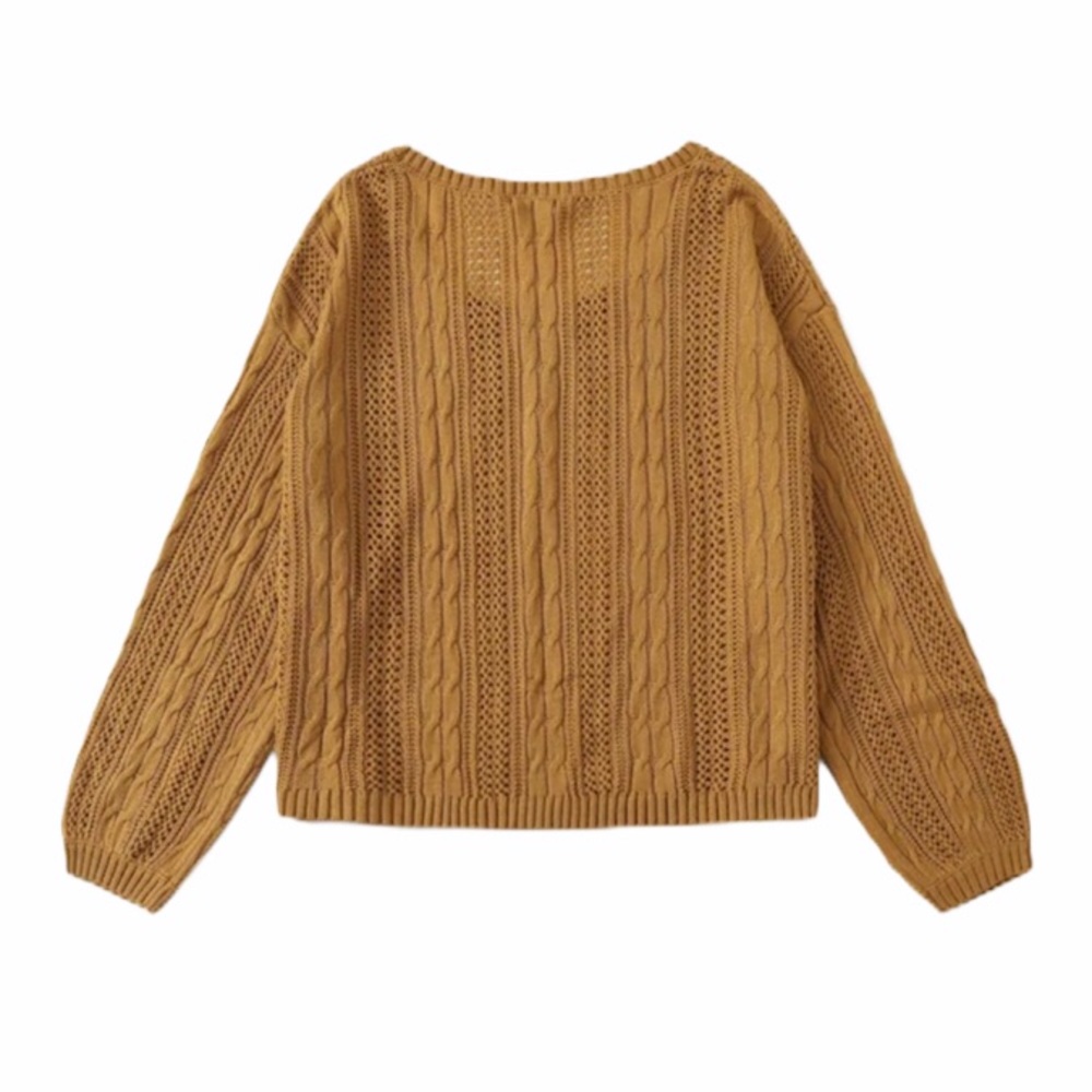PLUS yellow cable knit sweater - Picture 2 of 4